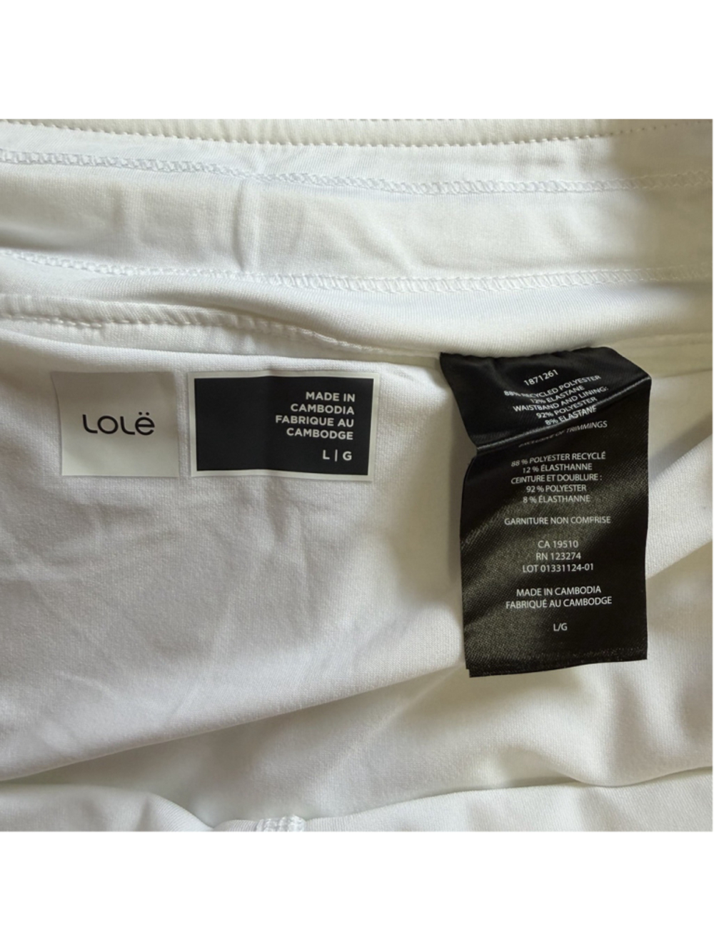 Lolë Asymmetrical White Pleated Skort - Size Large ✨ BNWT - Picture 7 of 9